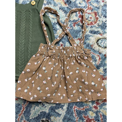 Carter's Cat & Jack Baby Girls 6-9M Green Tan Earth Tone Bundle EUC2