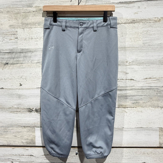 Under Armour Baseball Pants Kids Youth Large Gray Loose Fit HeatGear0
