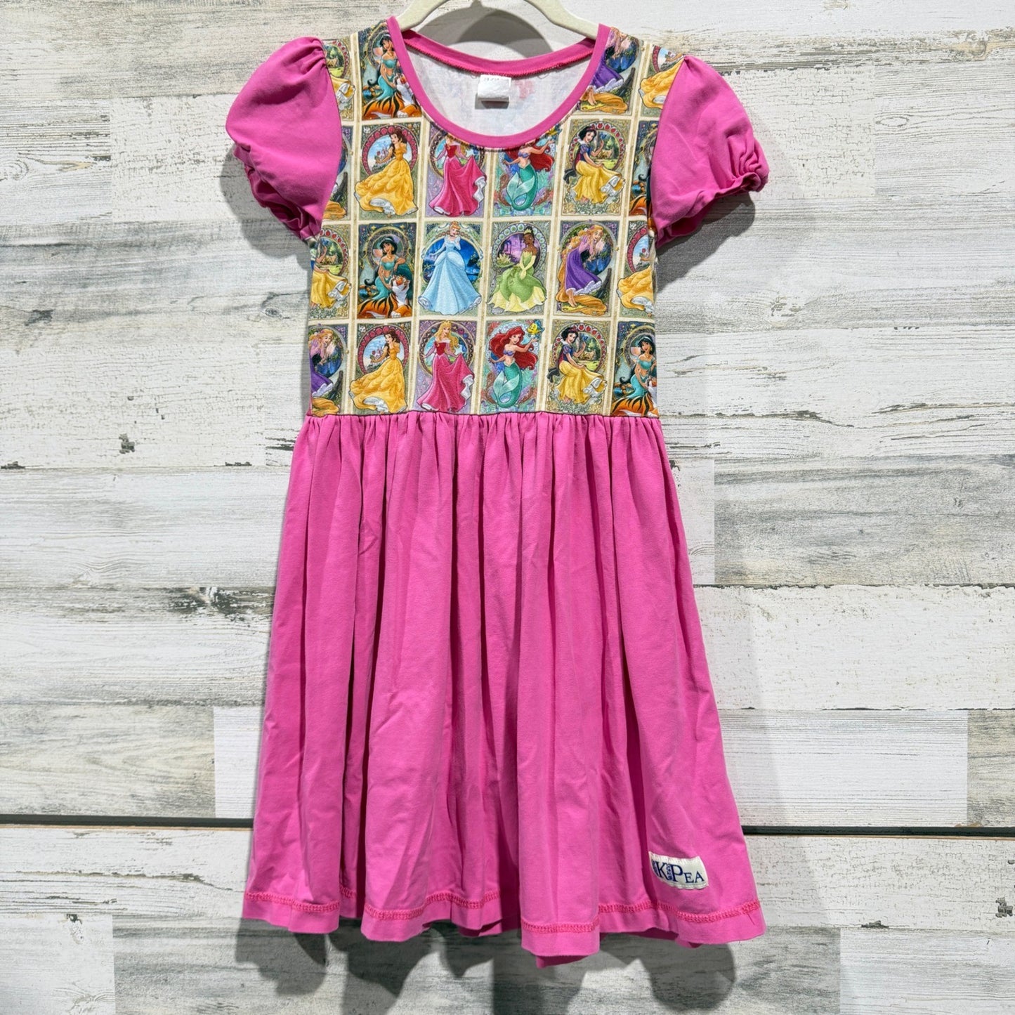 KPea Disney Princess Portrait Dress Girls 12 Pink Short Sleeve Boutique EUC0