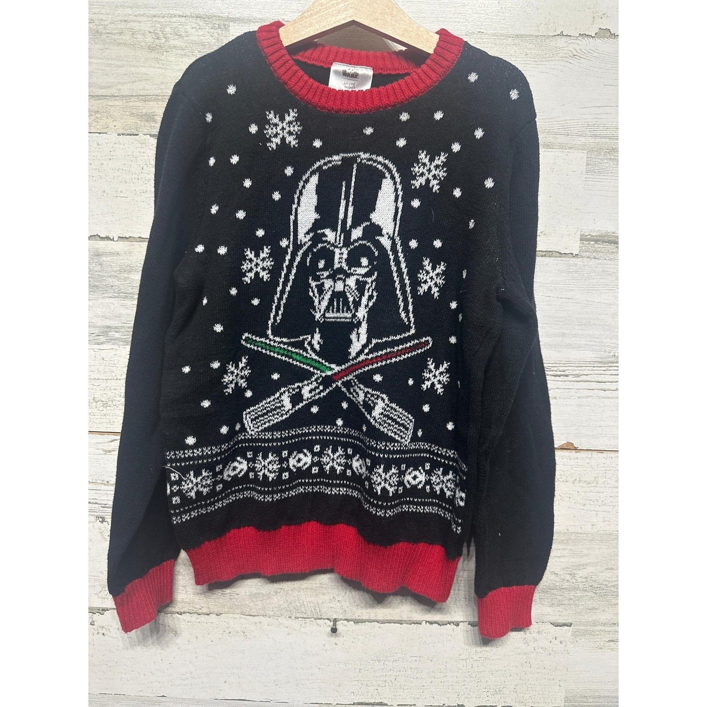 Star Wars Jumping Beans Sweater Boys 10 Black Darth Vader Ugly Christmas EUC0