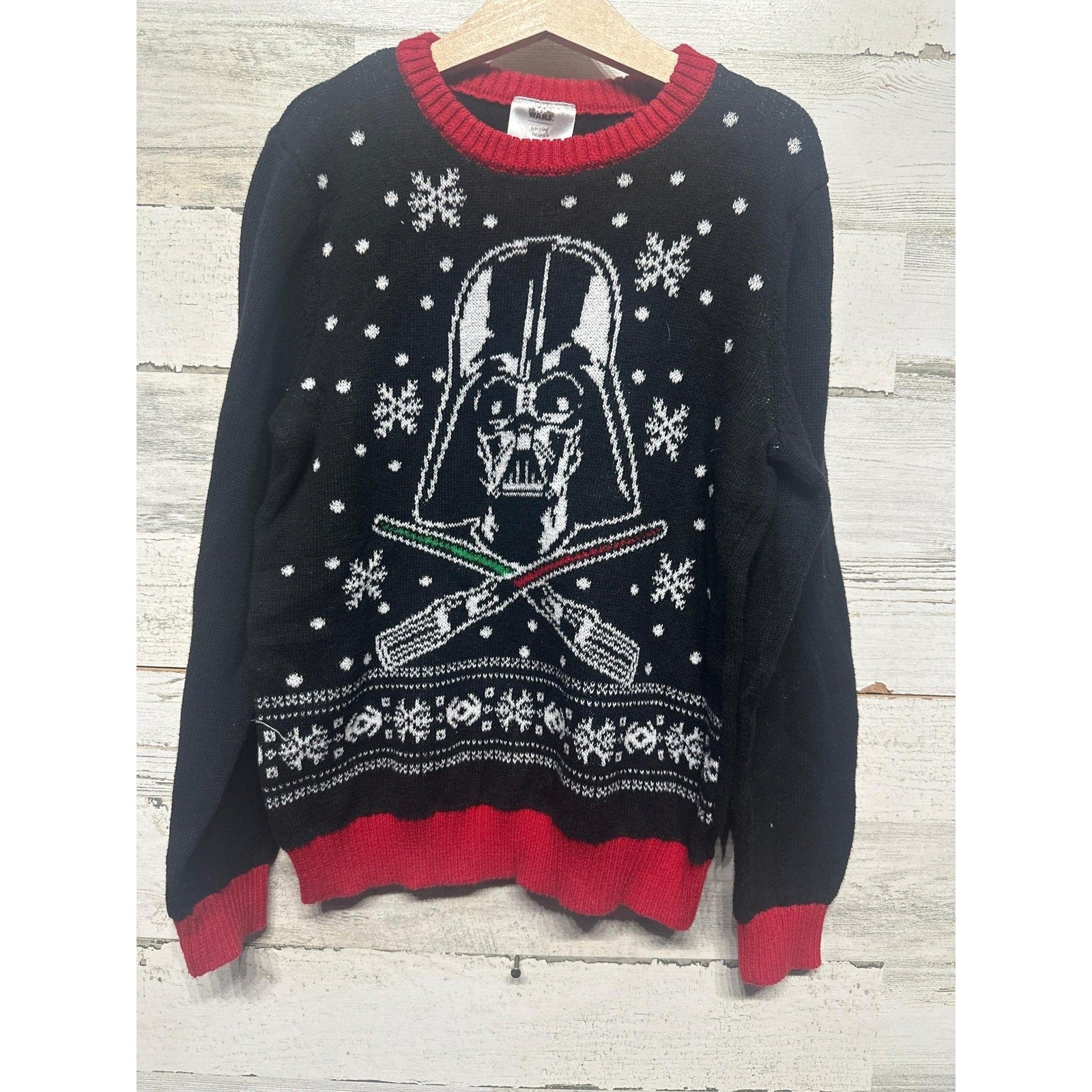 Star Wars Jumping Beans Sweater Boys 10 Black Darth Vader Ugly Christmas EUC0