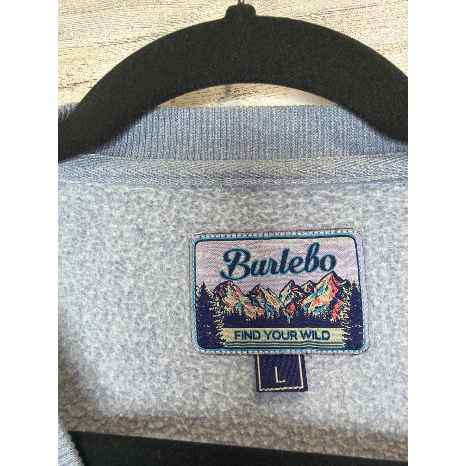 Burlebo Sweatshirt Women Large Blue Distressed Texas TX Graphic Flawed*5
