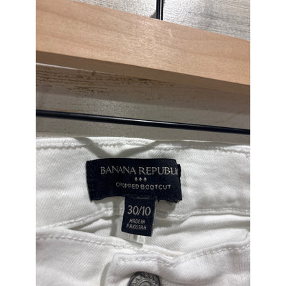 Banana Republic Jeans Women 30/10 White Cropped Bootcut Coastal EUC1