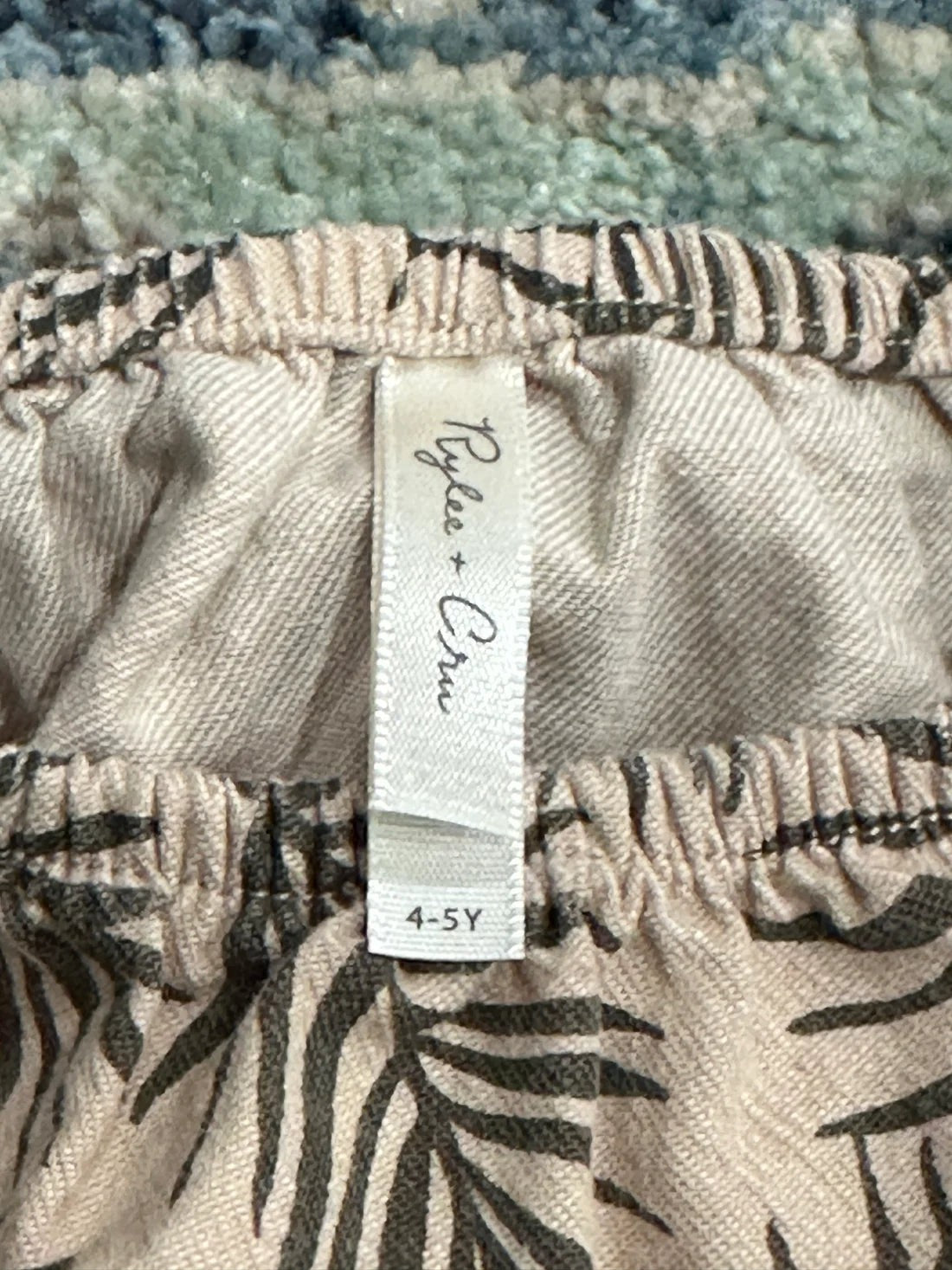 Rylee + Cru Palm Leaf Tunic Girls 4-5Y Tan Tropical Boho EUC1