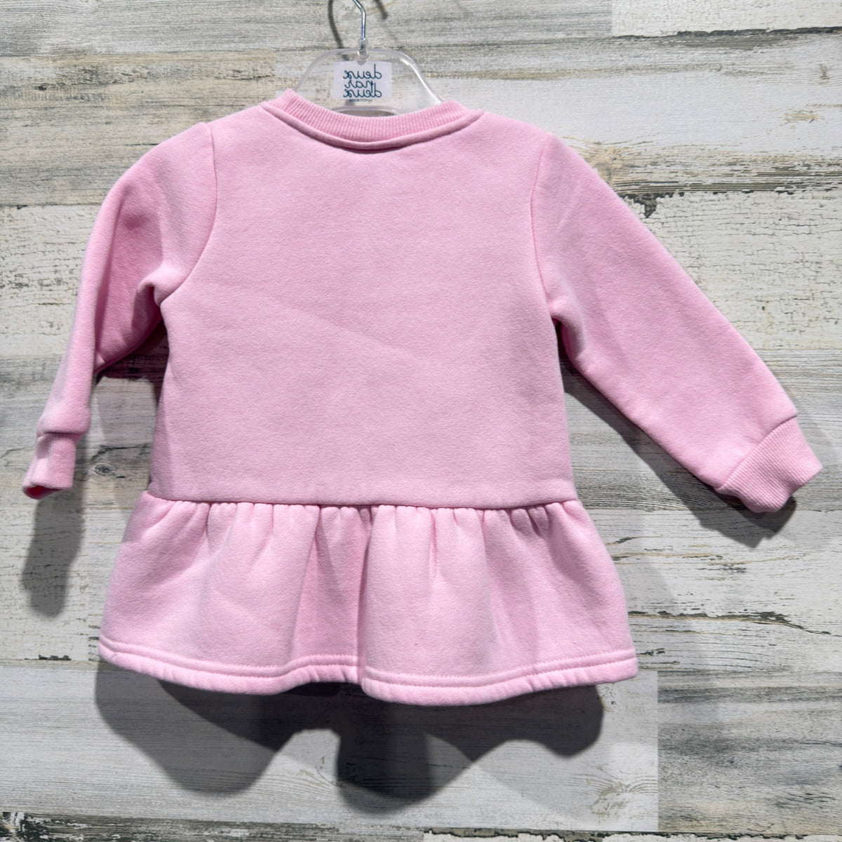 Stitchy Fish Sweatshirt Dress Girls 18M Pink Ballet Slipper Peplum Preppy EUC3