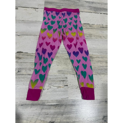 Little Sleepies Pajama Pants Girls 18-24 Months Pink Rainbow Ombre Hearts EUC2