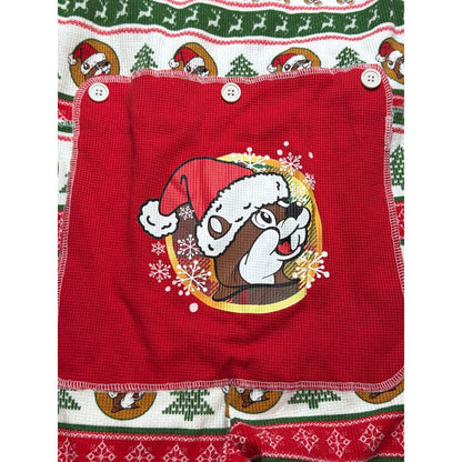 Buc-ee's Christmas Union Suit Pajamas Adult Large Red Green Fair Isle NWT5