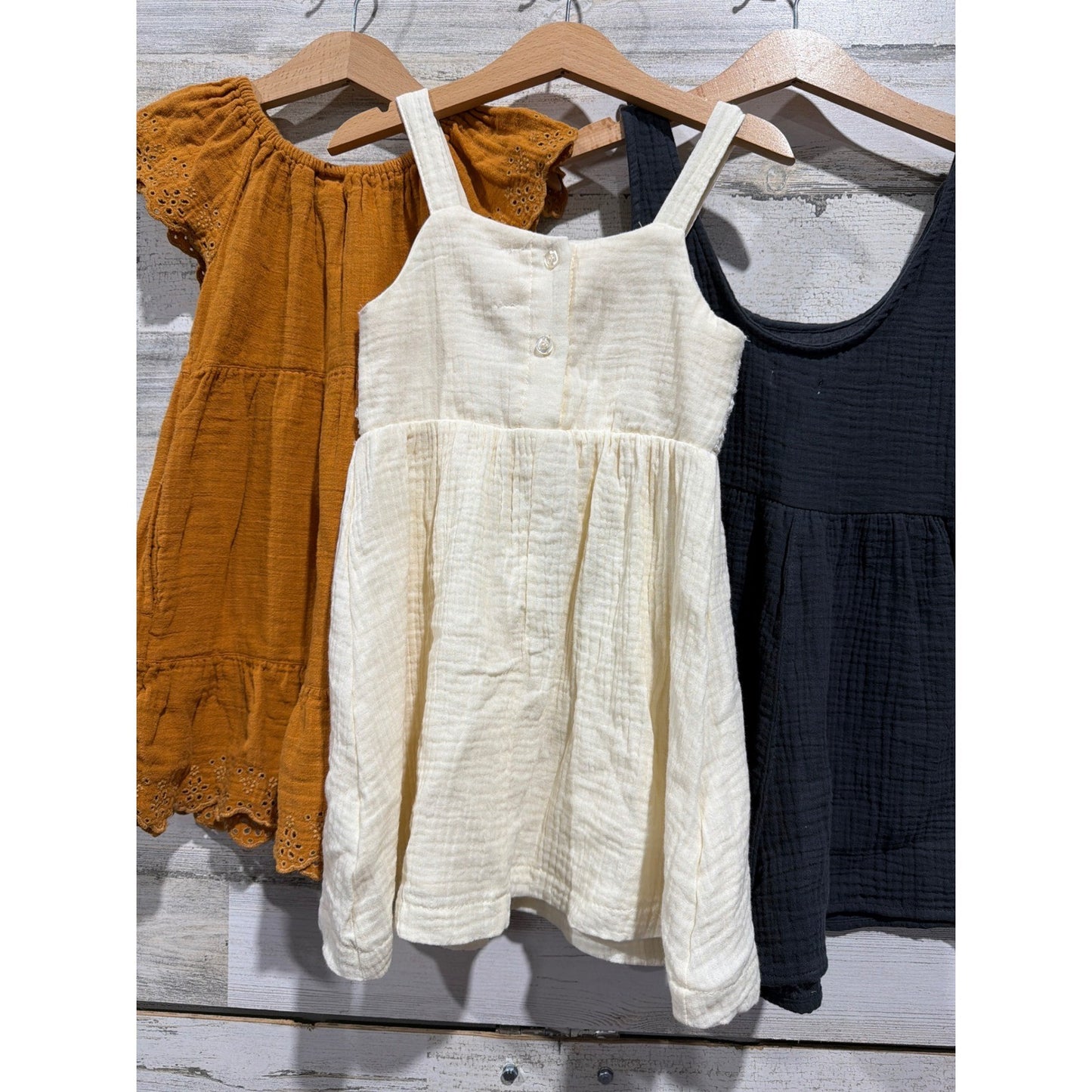 B'tween Cat & Jack Dress Romper Bundle Girls 4T Beige Neutral Boho Summer EUC4