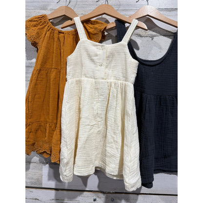 B'tween Cat & Jack Dress Romper Bundle Girls 4T Beige Neutral Boho Summer EUC4