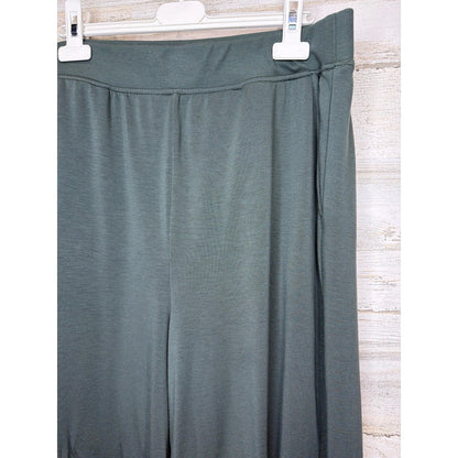 Lou & Grey Wide Leg Pants Women Large Green Signature Soft Loungewear EUC1