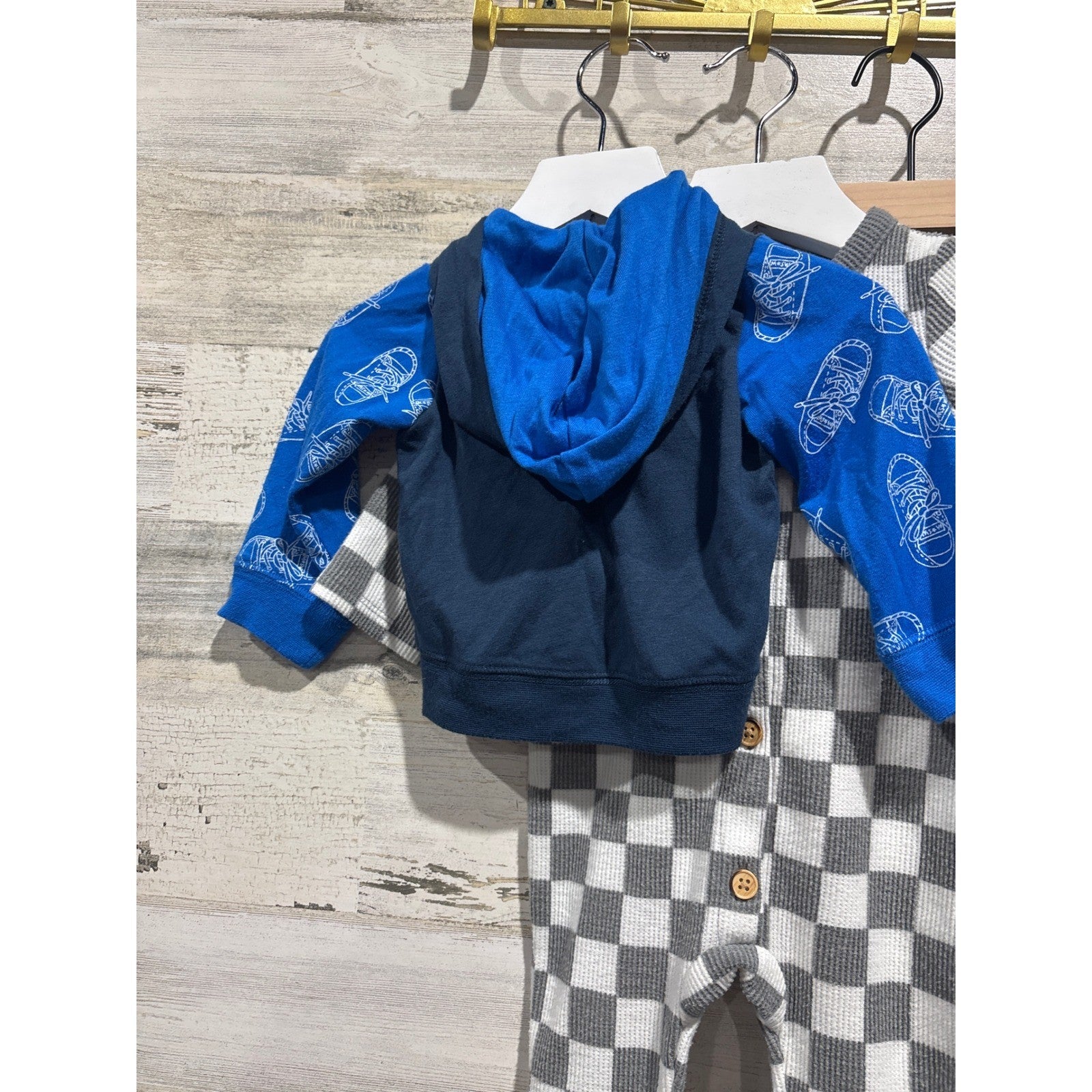 Boys 3-6M Clothing Bundle AC/DC Checkered Rocker Lot Cool8