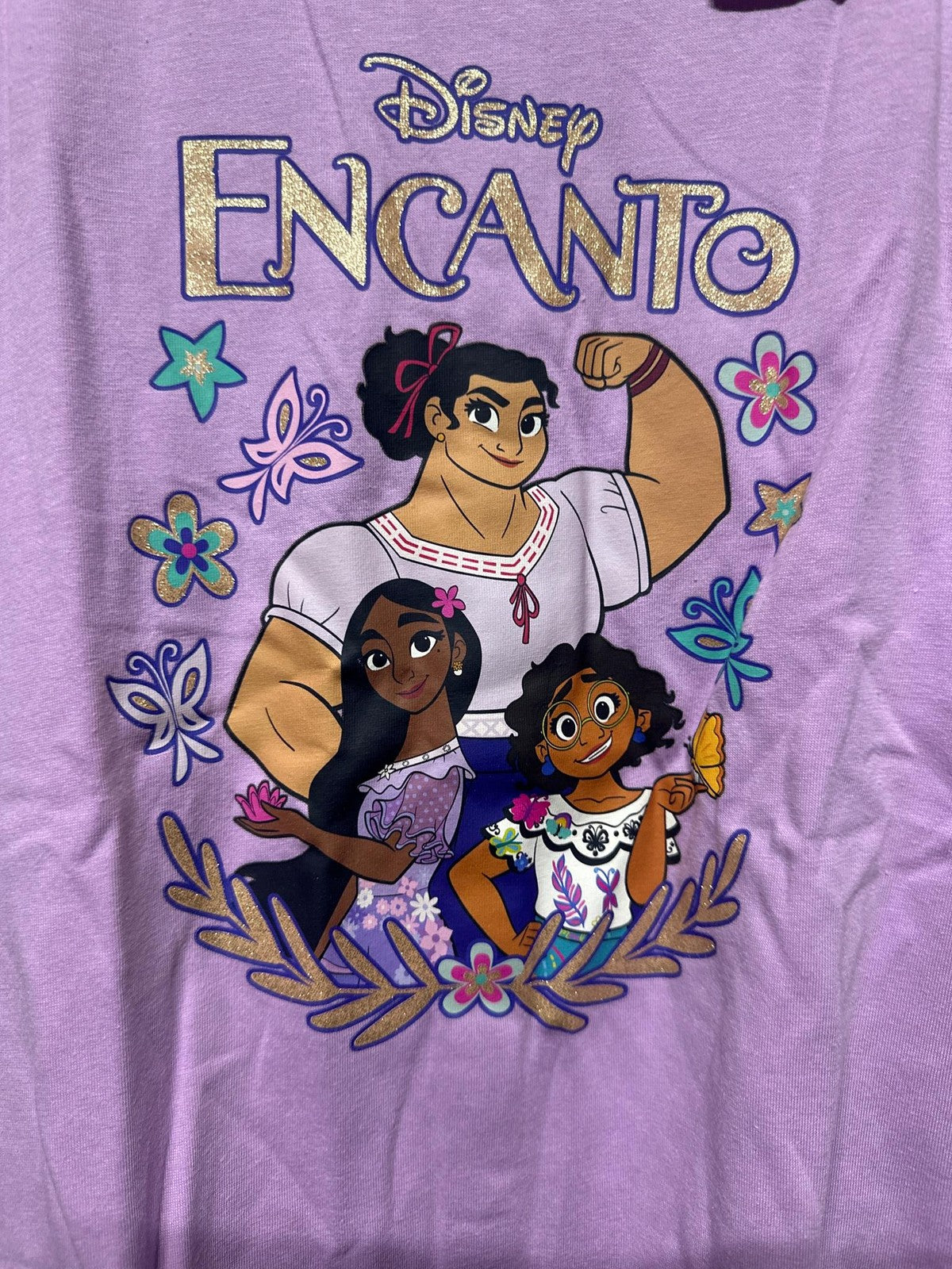 Disney Encanto T-Shirt Kids XL(14) Lavender Luisa Isabela Mirabel Graphic NWT1