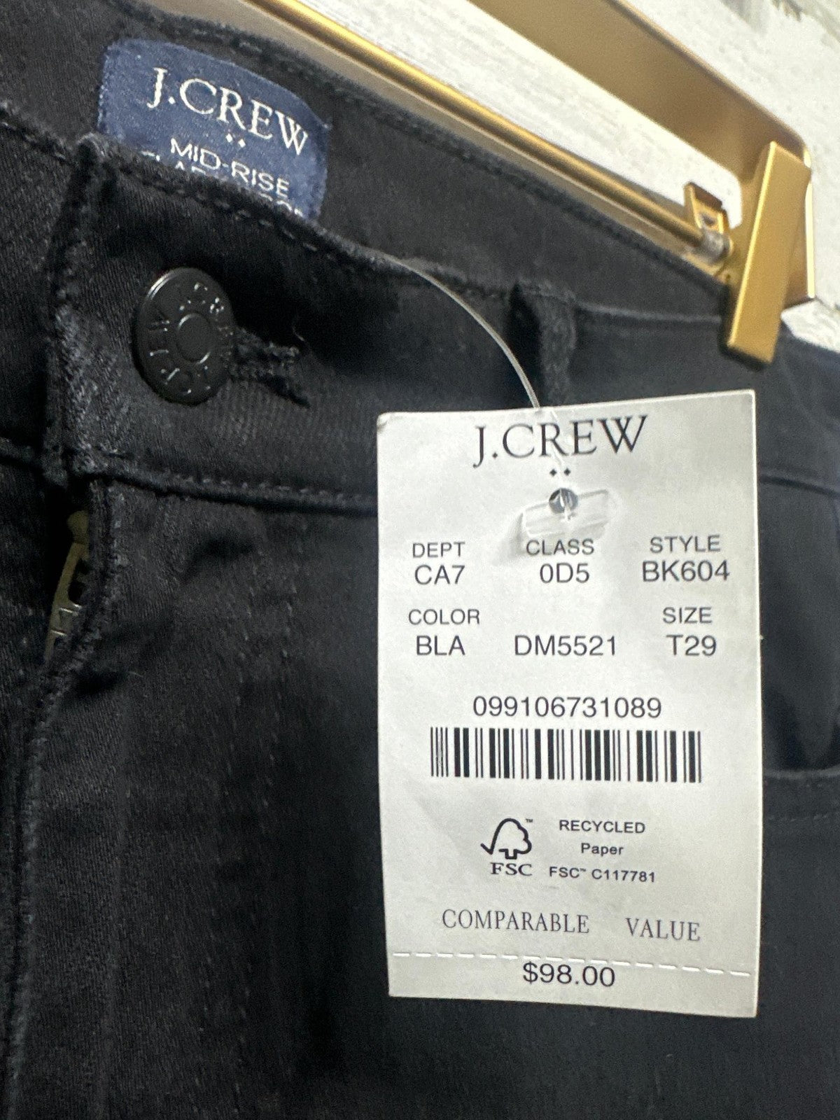 J.Crew Jeans Women 29 Tall Black Mid-Rise Flare Crop NWT2