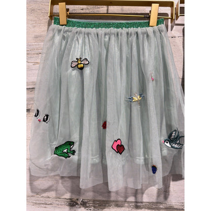 H&M Hanna Andersson Skirt Shorts Girls 6 Appliqué Sparkle Patches Stars EUC1