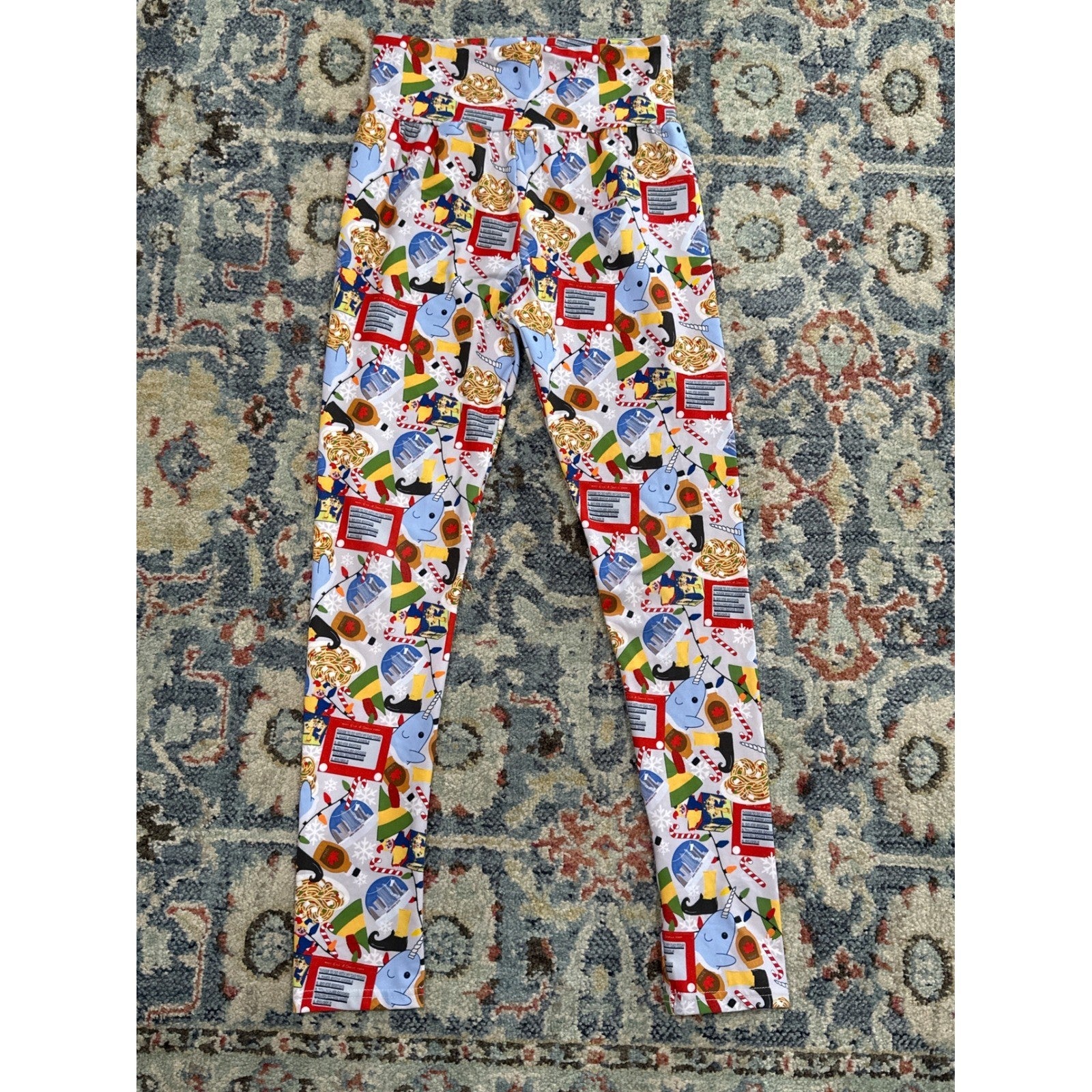 Little Bird Pajama Set Kids 9-10 Multicolor Elf Movie Graphic Print EUC3