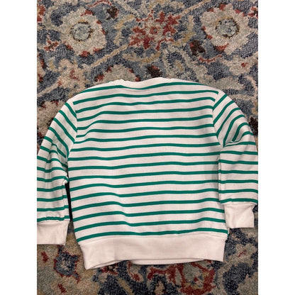 Dr. Seuss The Grinch Sweatshirt Girls 2T Green Striped Heart Graphic GUC3
