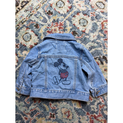 Gap Disney Denim Jacket Boys 6-12M Blue Mickey Mouse Trucker Disneycore EUC1