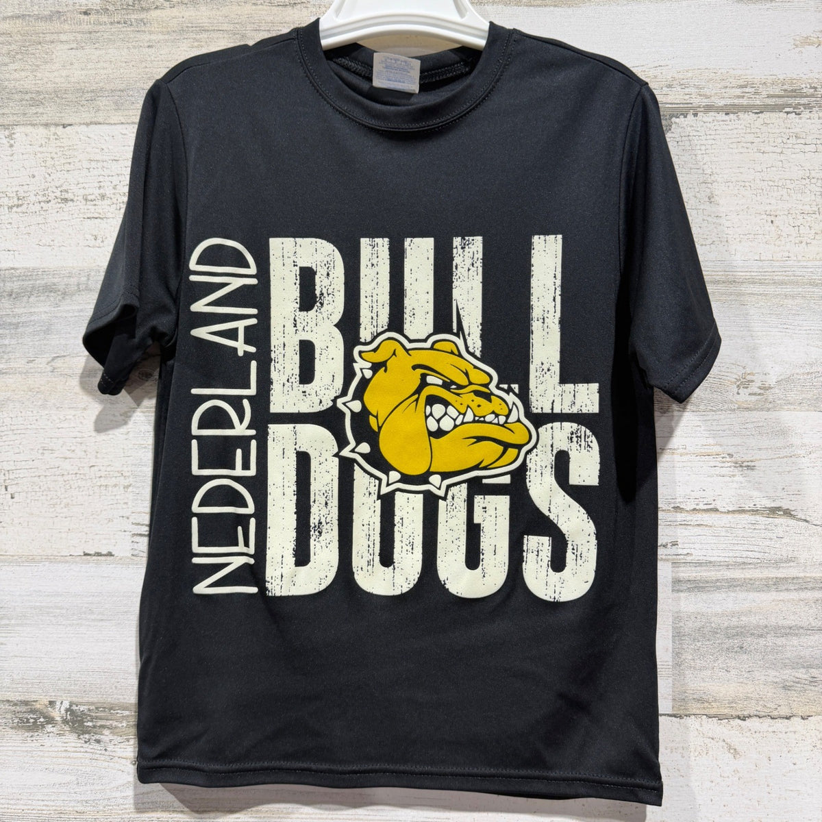 Badger Sport Nederland Bulldogs Boys Small Black Performance Athletic Tee EUC0