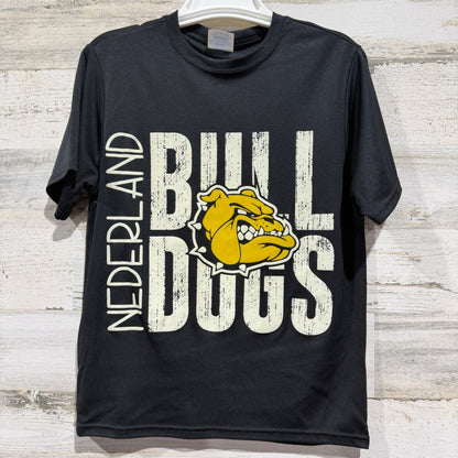 Badger Sport Nederland Bulldogs Boys Small Black Performance Athletic Tee EUC0