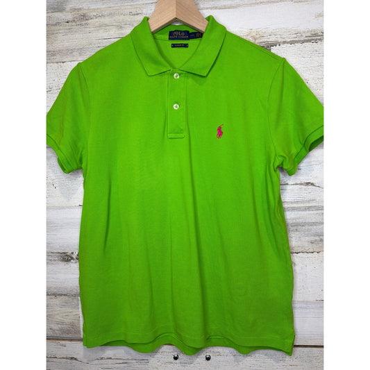 Polo Ralph Lauren Polo Shirt Mens L Green Classic Fit Pony Logo Preppy EUC0