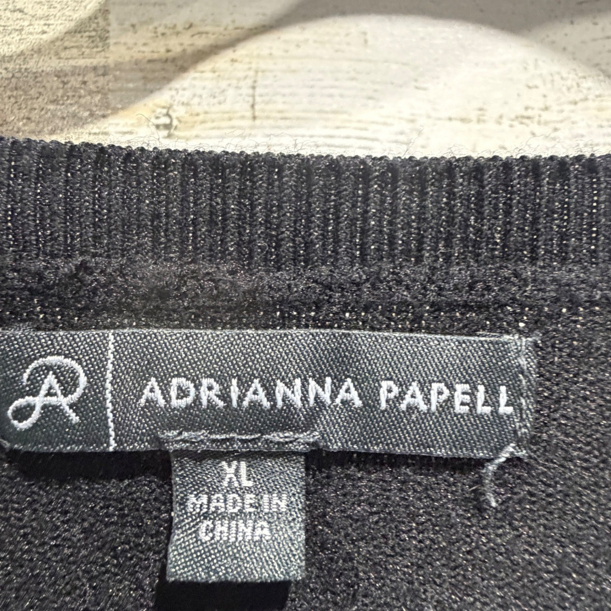 Adrianna Papell Sheer Puff Sleeve Sweater Women XL Black Viscose Blend Romantic2