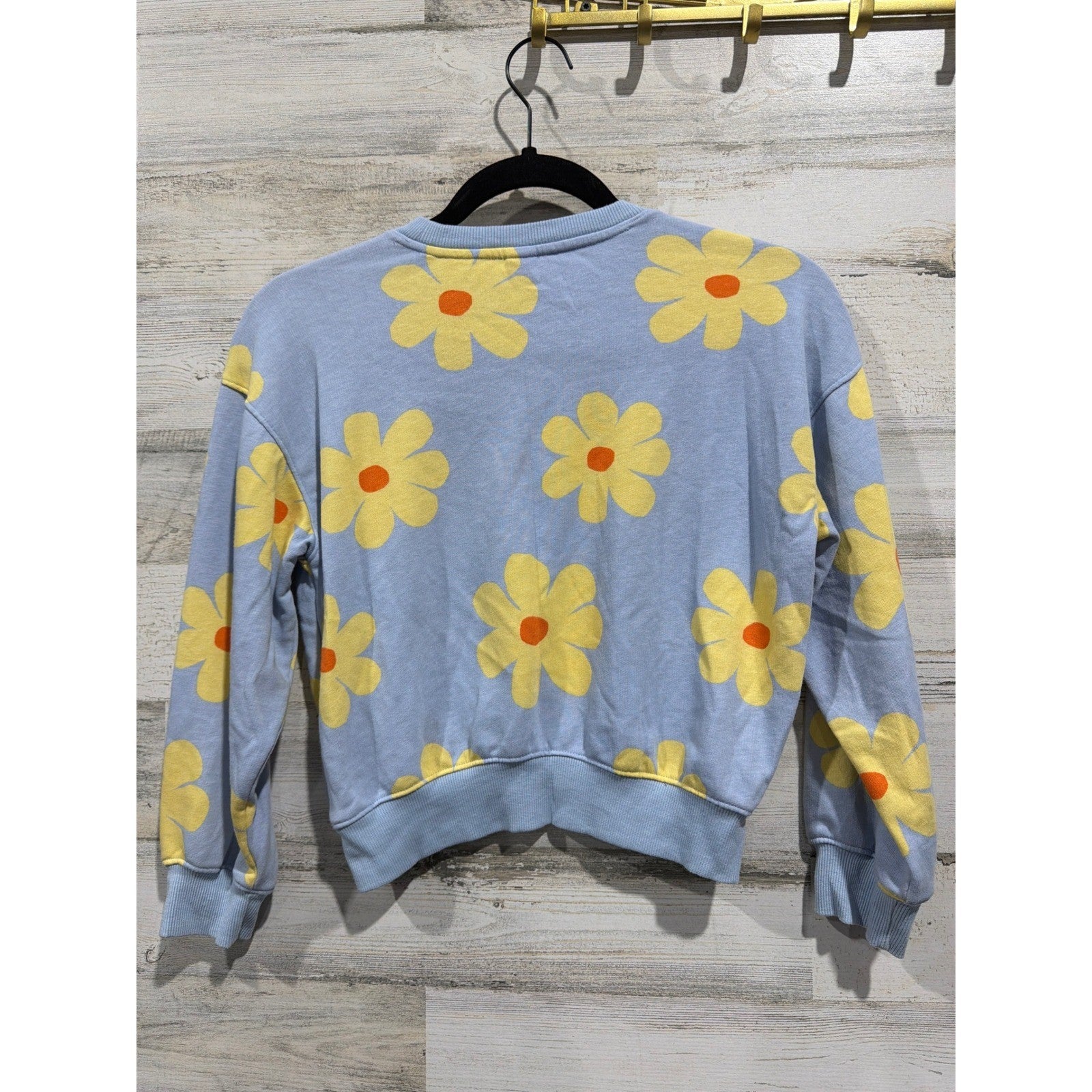 Cat & Jack Old Navy Jacket Sweatshirt Girls 8 Blue Floral Denim Bundle6