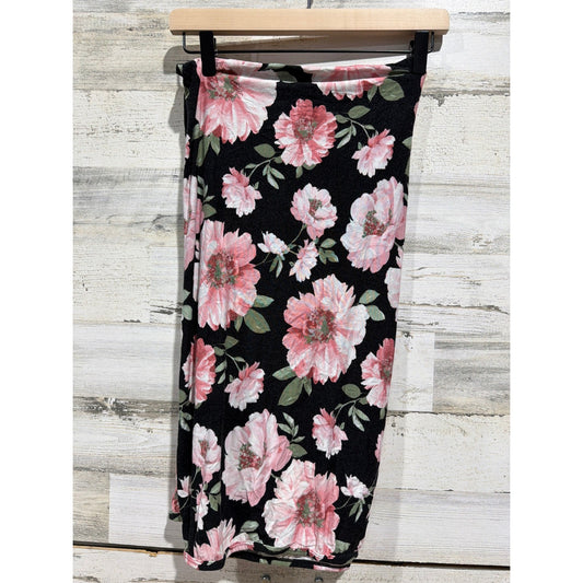 Lou Lou and Company Blanket Kids OS Black Pink Floral Peony Cottagecore0