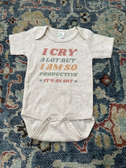 Girls 3-6M Swiftie I Cry A Lot Graphic Bodysuit  EUC0