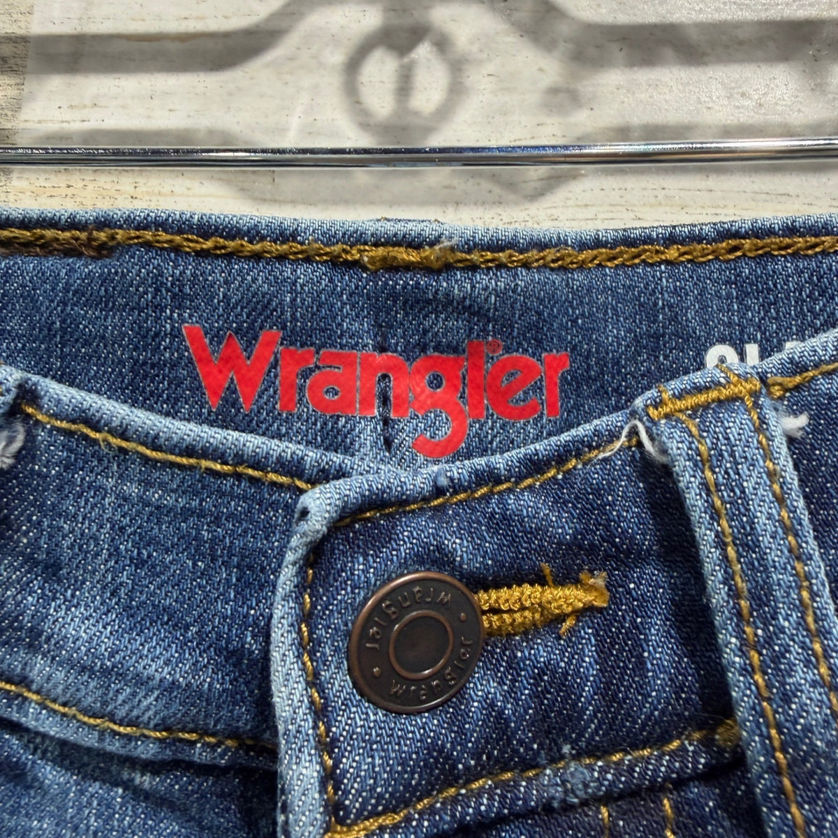 Wrangler Classic Boot Jeans Boys 6 Slim Blue Denim Cotton Stretch Modern EUC1