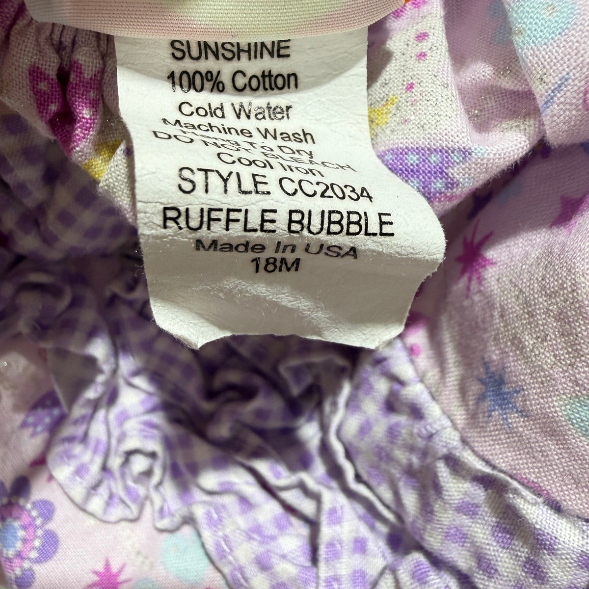 Southern Sunshine Kids Ruffle Bubble Girls 18M Pink Fairy Sparkle Boutique EUC4