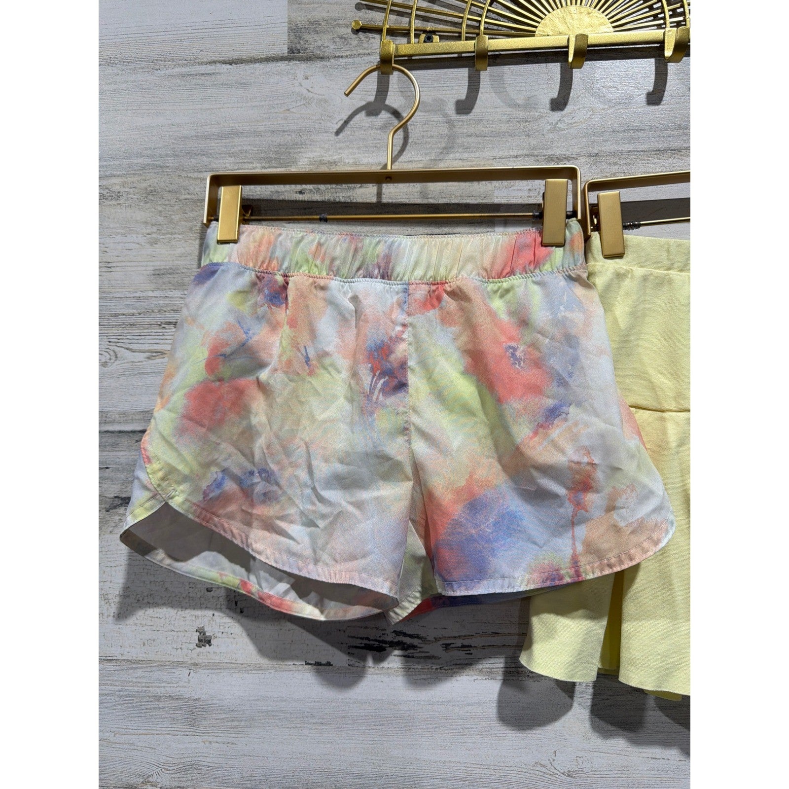 Old Navy Art Class Shorts Skirt Girls 10/12 Yellow Floral Active Skater EUC4