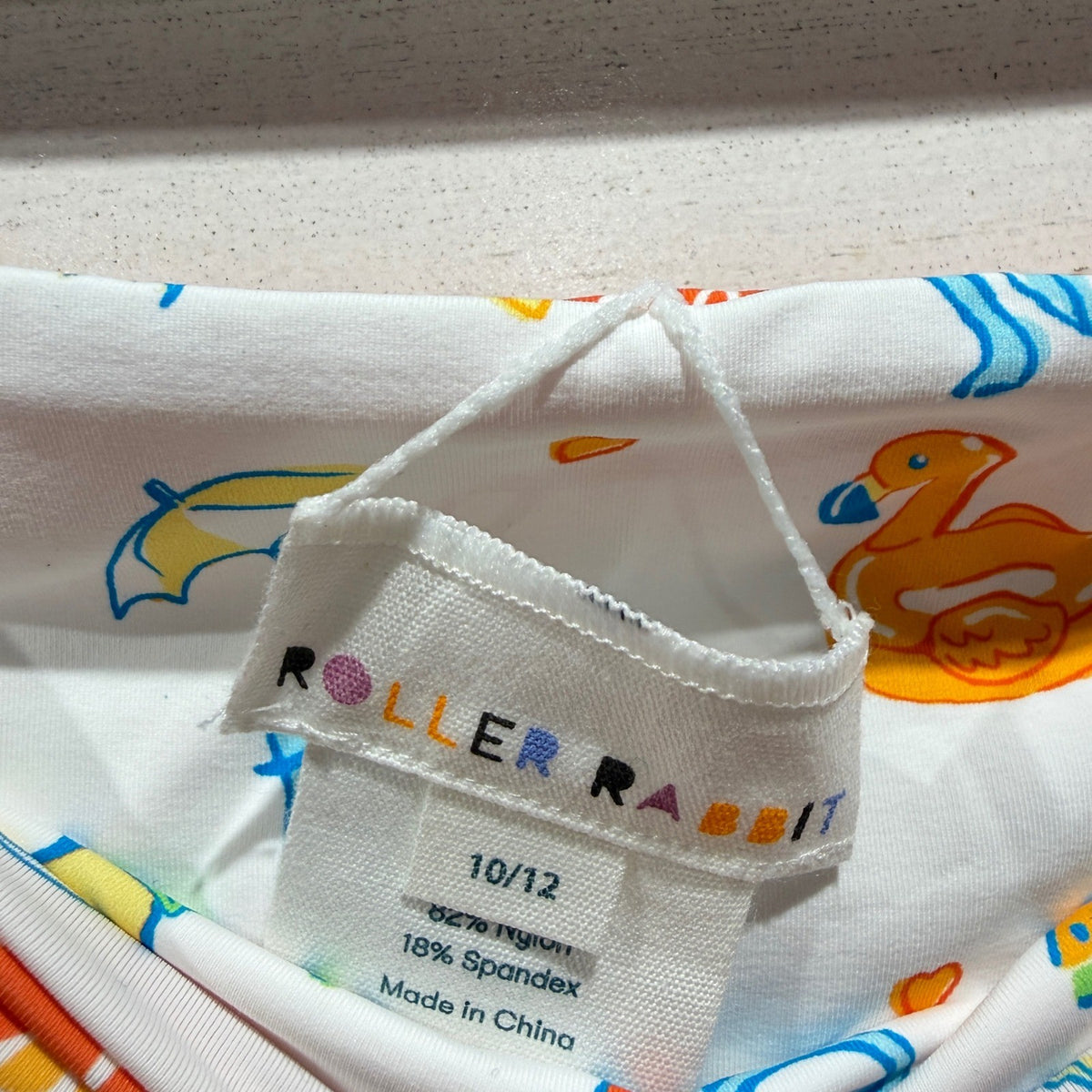 Roller Rabbit Reversible Bikini Girls Top 14/16 Bottoms 10/12 Orange Monkey4