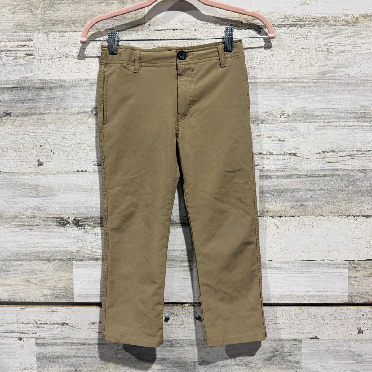 Blue Quail Performance Pants Boys 7 Tan Khaki 100% Polyester Classic Preppy EUC0