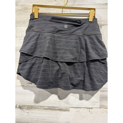 Athleta Skort Women Small Gray Ruffle Tiered Space Dye Activewear EUC1