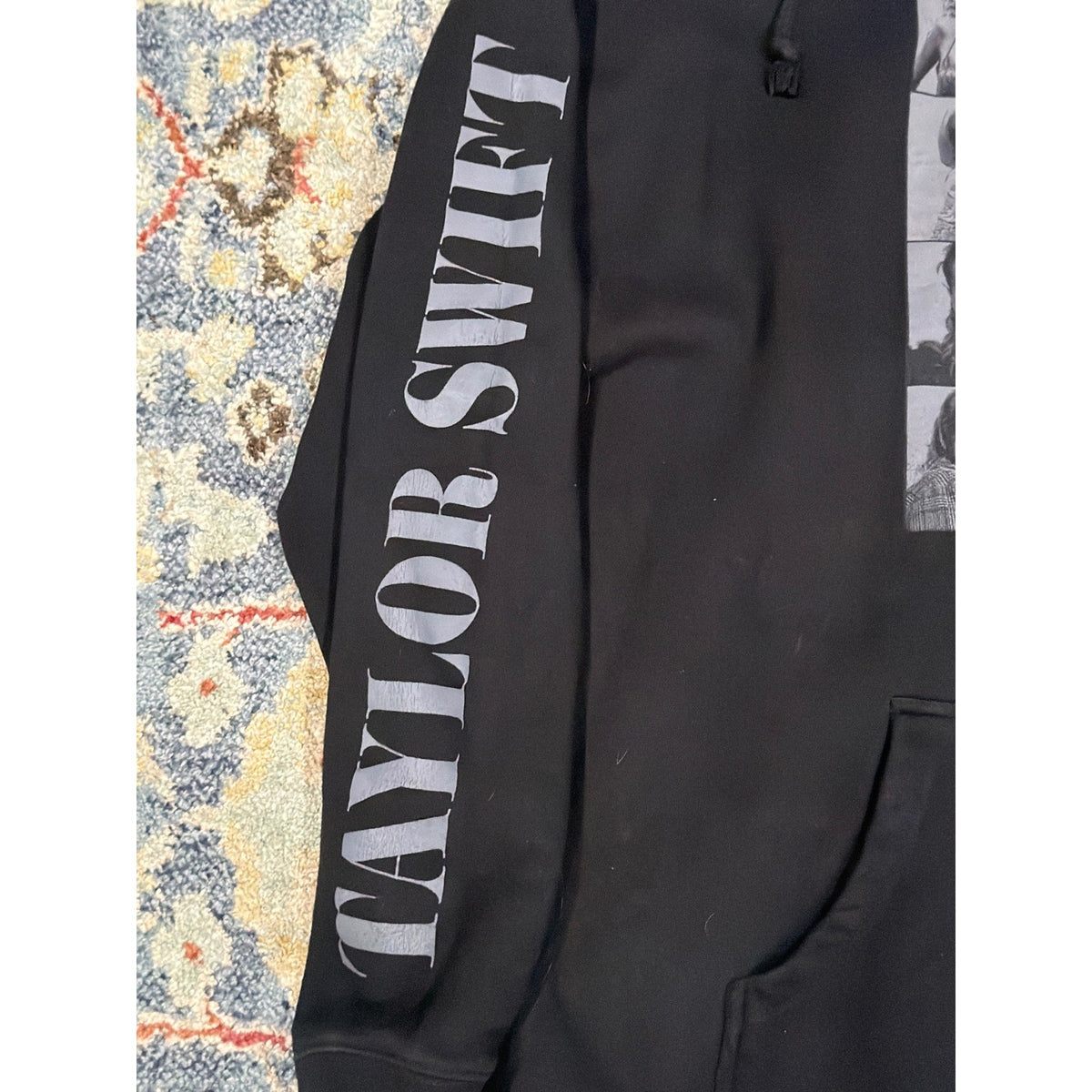 Taylor Swift Eras Tour Hoodie Women XL Black Official Merch Houston EUC3