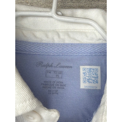 Ralph Lauren Polo Romper Boys 9M Pastel Striped Preppy Summer EUC2