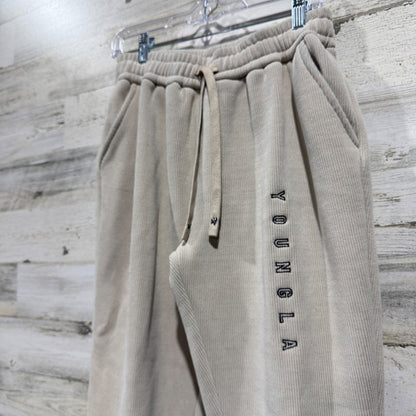 YoungLA 244 Corduroy Joggers Men M Tan Polyester Spandex Streetwear Athleisure1