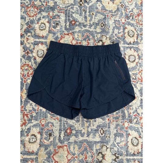 Mid-Rise Lined Athletic Shorts Women XL Navy Blue Athletic EUC0
