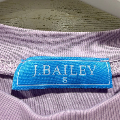 J. Bailey Ice Cream Bow Graphic T-Shirt Girls 5 Purple 100% Cotton Flawed*3