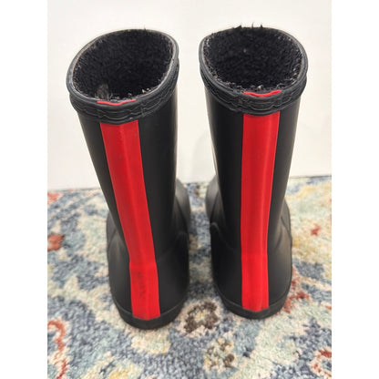Hunter Rain Boots Kids 12 Black Matte Fleece Lined Rubber Outdoors3