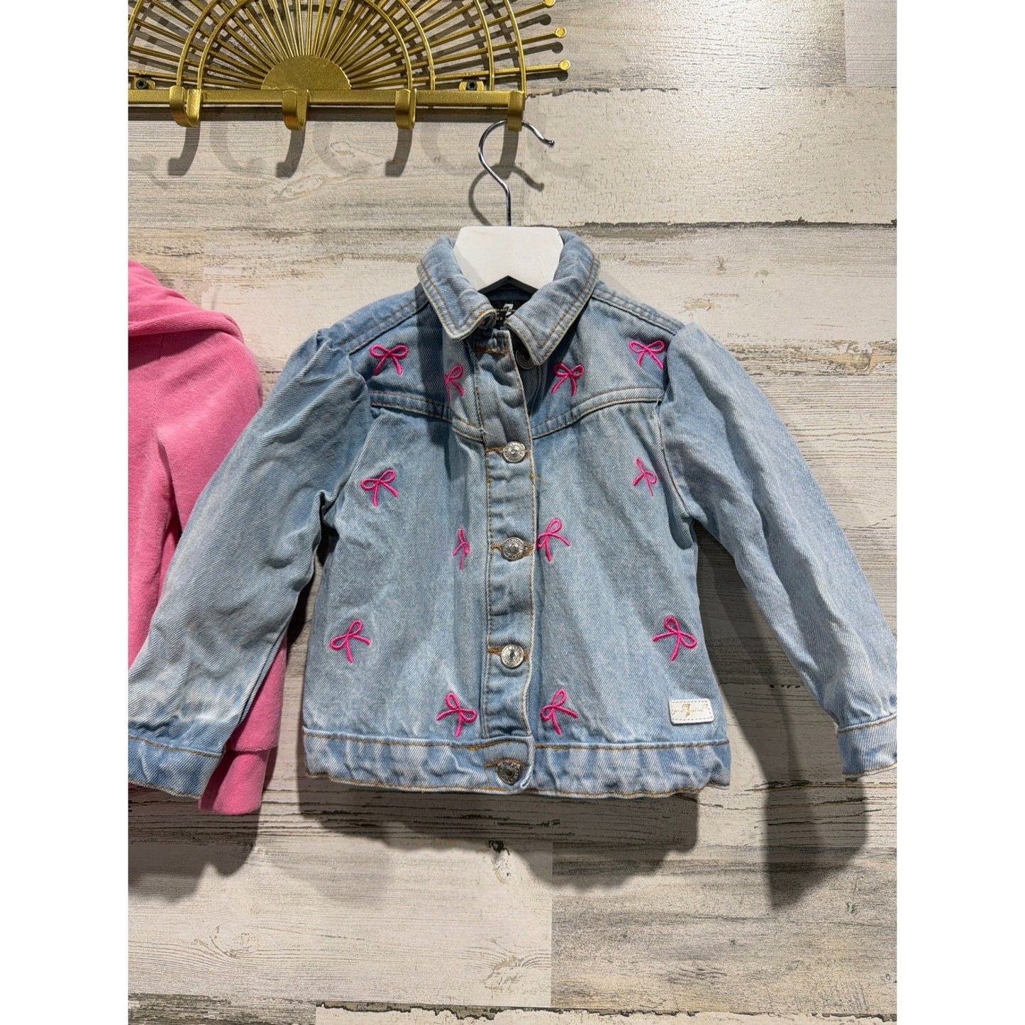 Juicy Couture 7 For All Mankind Jackets Girls 18M 24M Pink Blue Girly Bows1