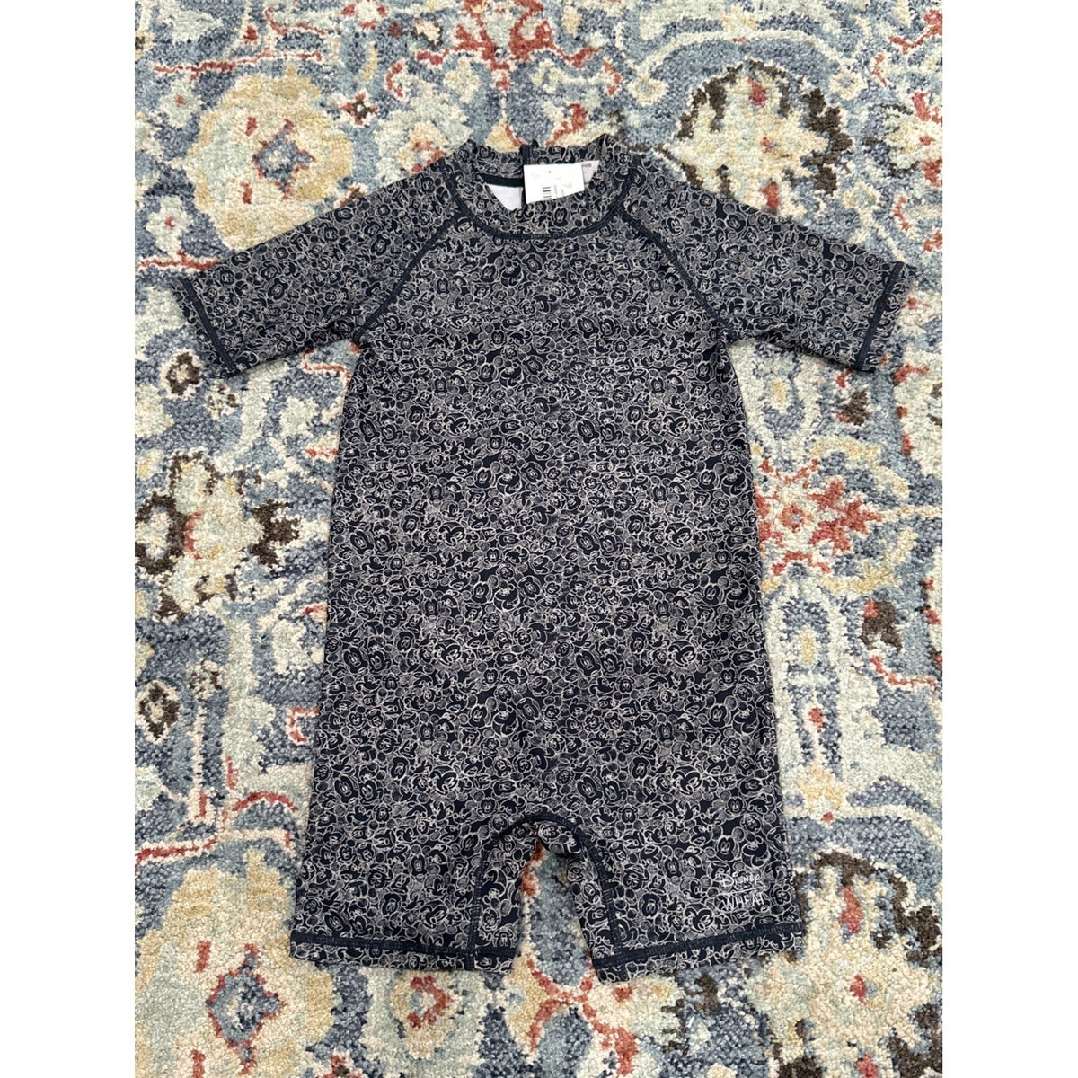 Disney Wheat Swimsuit Kids Size 6 Navy Mickey Mouse Rash Guard NWT0