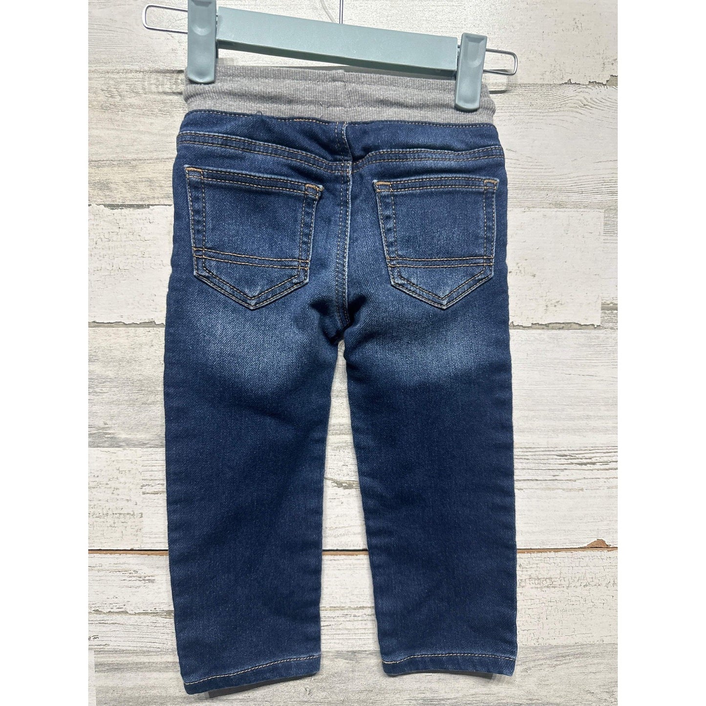 Cat and Jack Jeans Boys 2T Blue Elastic Waist Drawstring EUC1