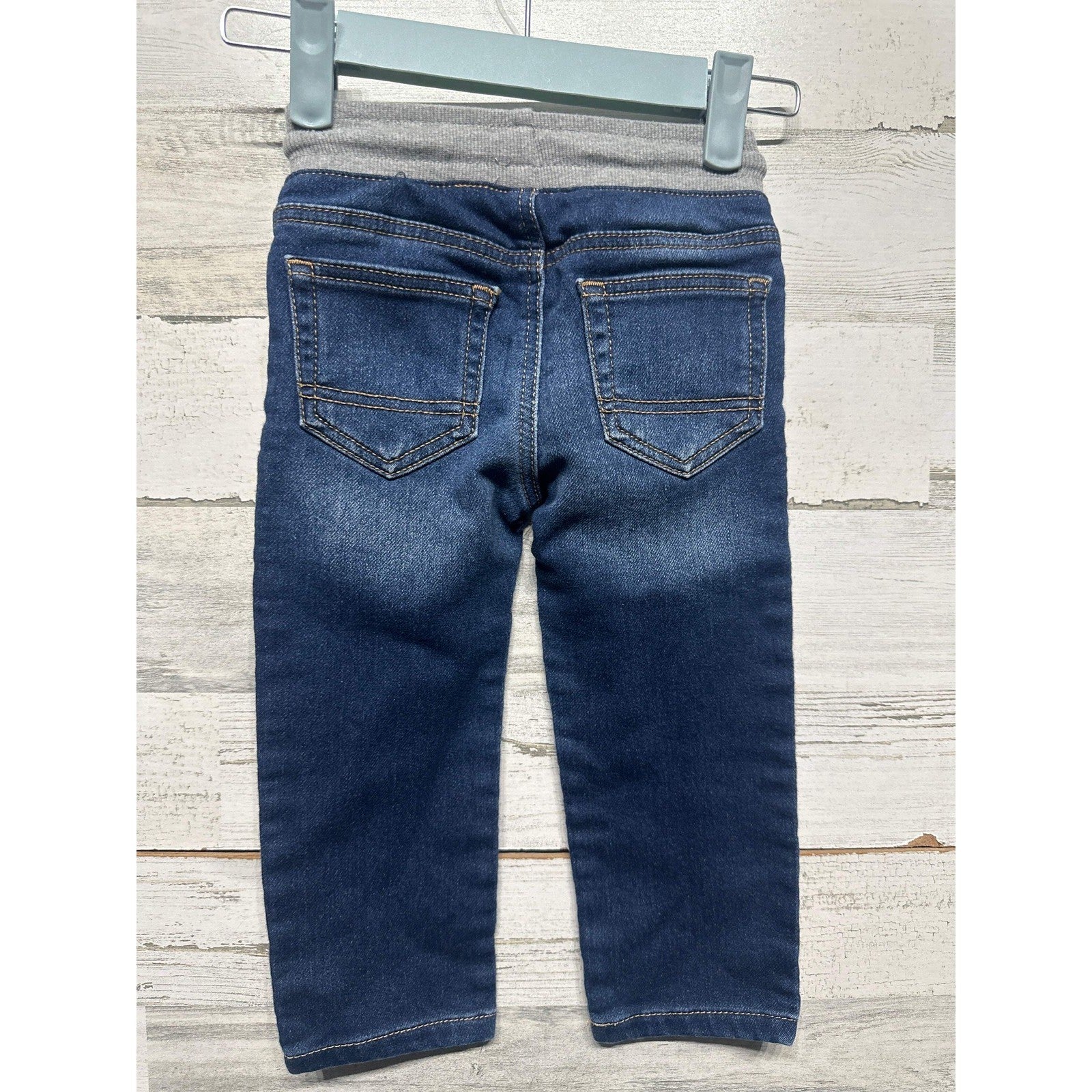 Cat and Jack Jeans Boys 2T Blue Elastic Waist Drawstring EUC1