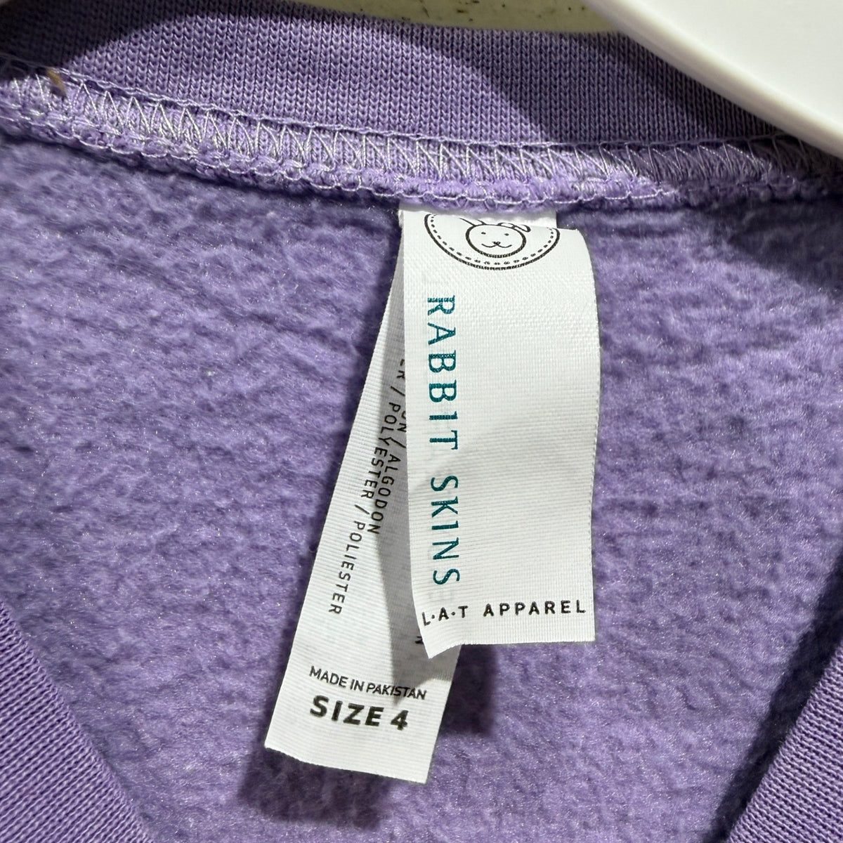 Rabbit Skins Happy New Year Sweatshirt Girls Size 4 Purple Graphic Holiday EUC2