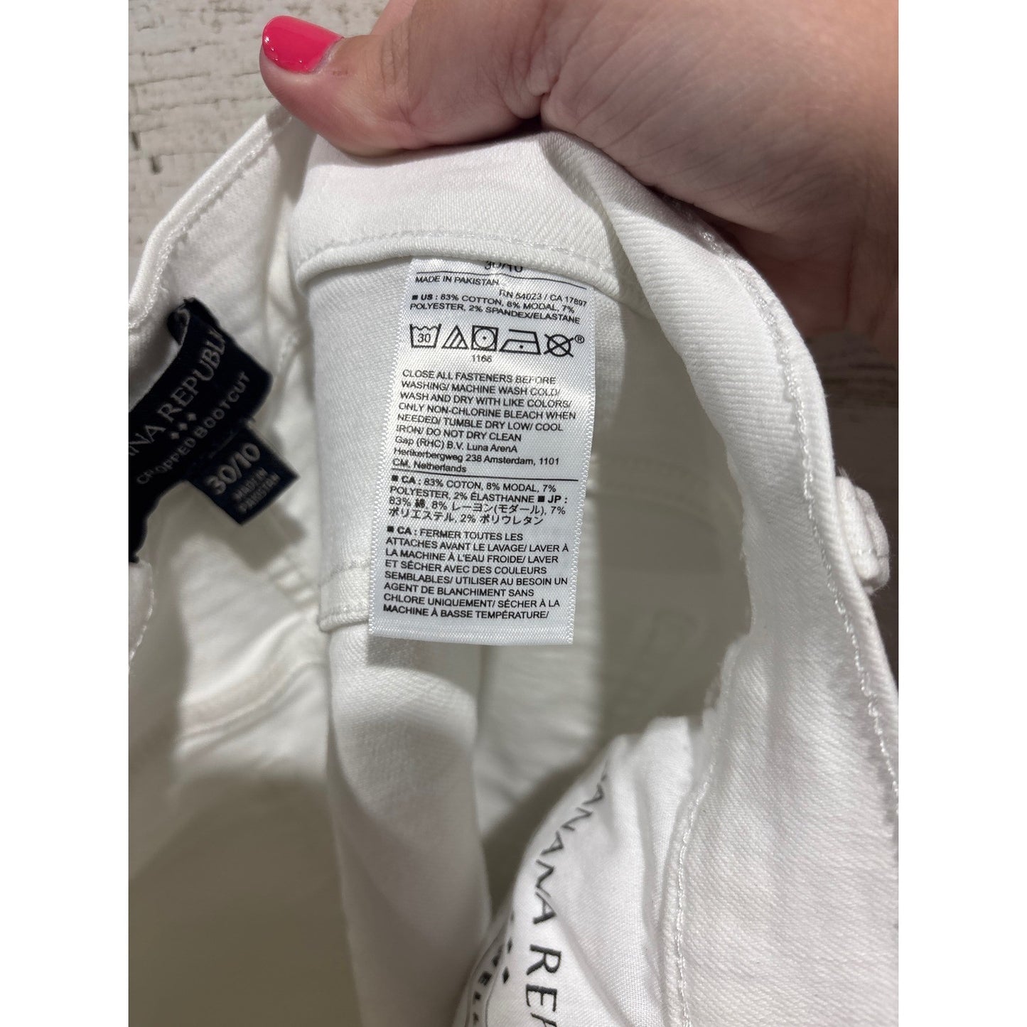 Banana Republic Jeans Women 30/10 White Cropped Bootcut Coastal EUC3