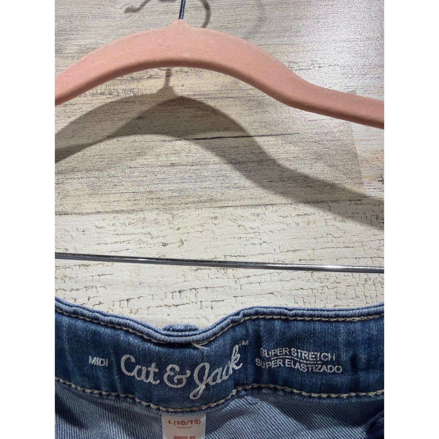 Cat & Jack Wallflower Shorts Girls 10/12 Blue Denim Cargo Stretch Bundle EUC3
