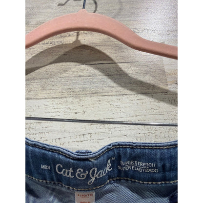 Cat & Jack Wallflower Shorts Girls 10/12 Blue Denim Cargo Stretch Bundle EUC3