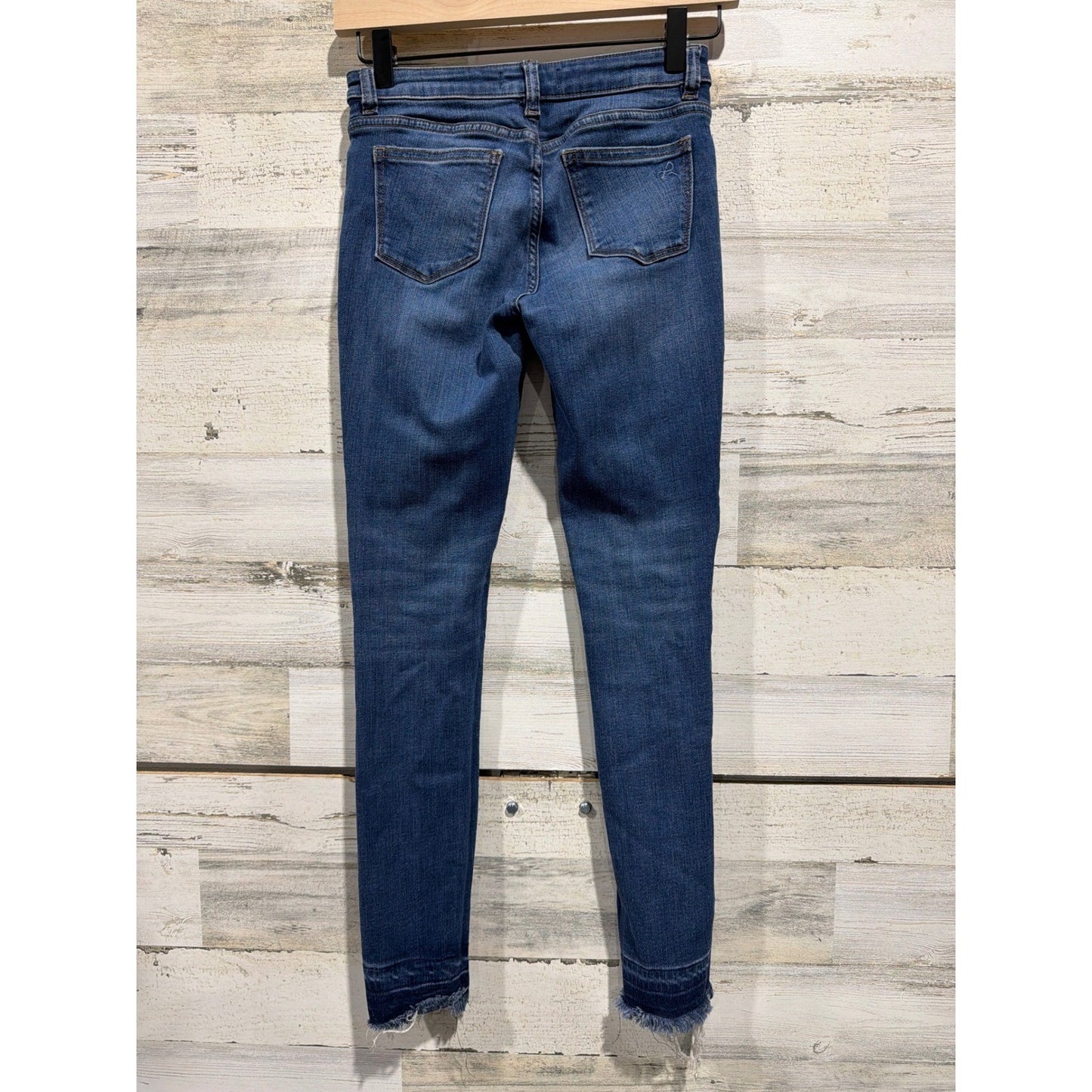 DL1961 Chloe Skinny Jeans Girls 12 Blue Distressed Raw Hem Denim EUC3