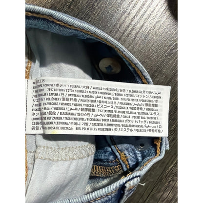 Abercrombie Kids Flare Jeans Girls 7/8 Blue High Rise Released Hem EUC5